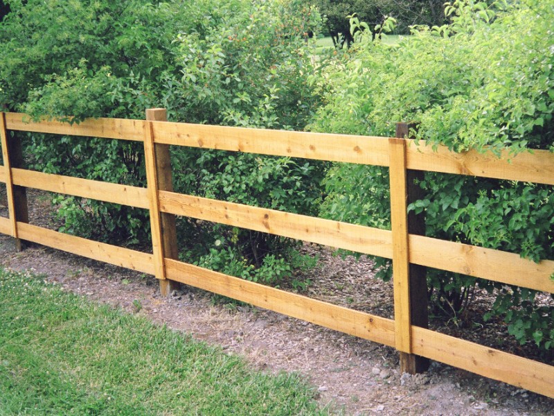 Post and Rail Wood Fence Style